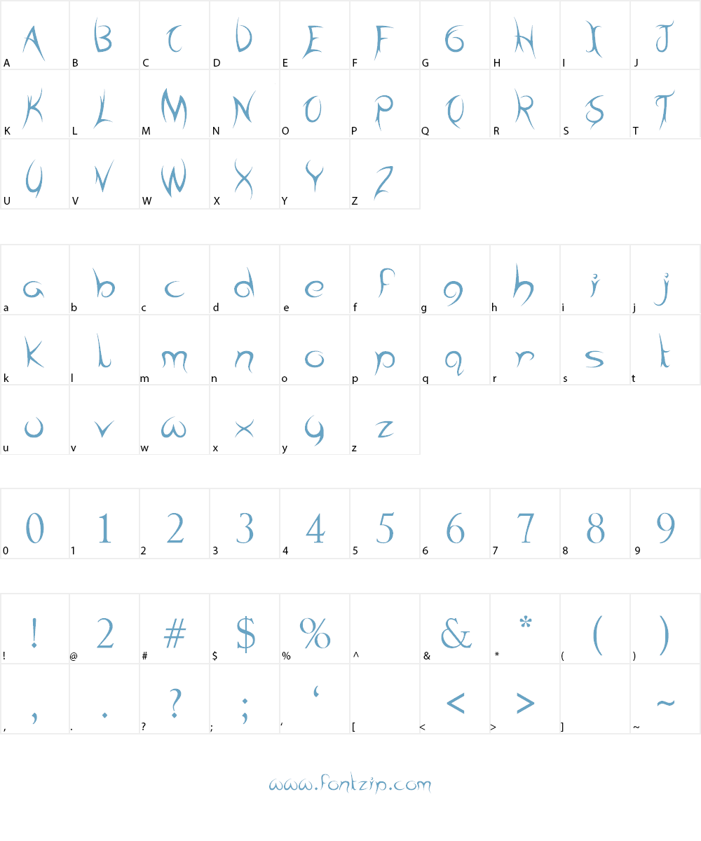 Tribal Times Font Character